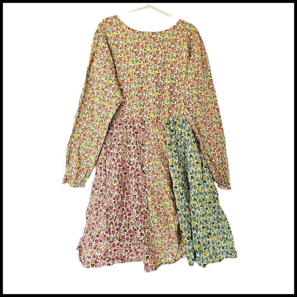 Mini Boden Rainbow Hotchpoch Floral Dress Size 11 12 Cotton Missing Belt‎